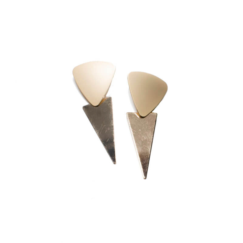TFA - Μακριά μεταλλικά σκουλαρίκια με τρίγωνα