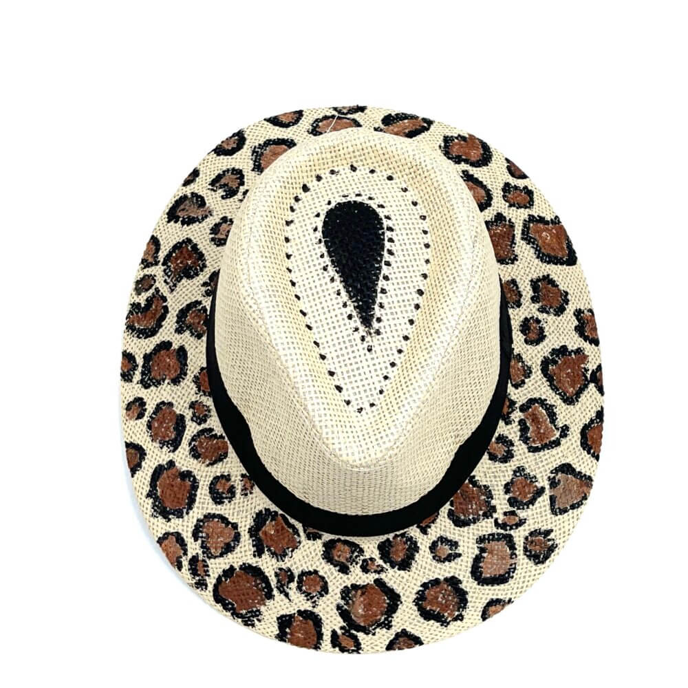 TFA - Χειροποίητο ψάθινο καπέλο Leopard – Beige
