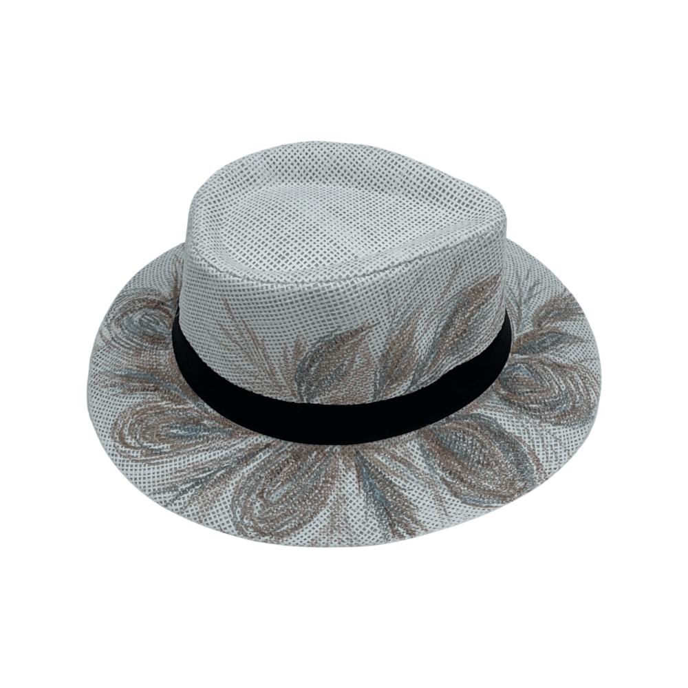 TFA - Χειροποίητο ψάθινο καπέλο Peacock – White