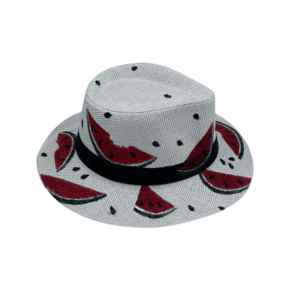 TFA - Χειροποίητο ψάθινο καπέλο Watermelon – White