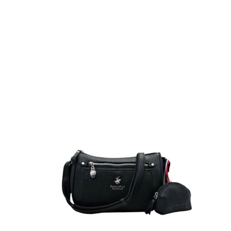 Beverly Hills Polo Club Γυναικεία Τσάντα Ώμου Μαύρη BH-4136