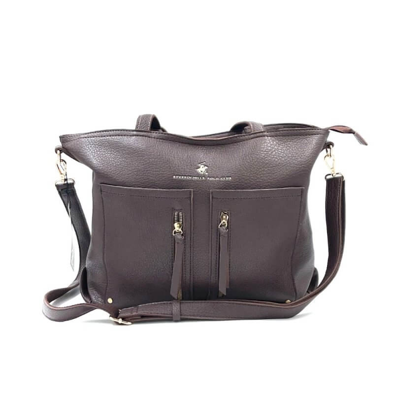 Beverly Hills Polo Club Γυναικεία Τσάντα Ώμου Καφέ BH-3940 MORO
