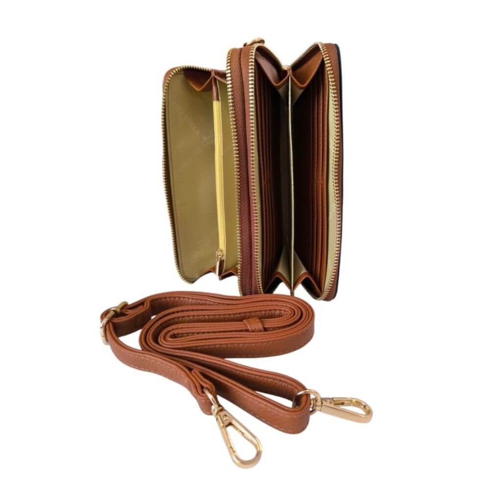 Beverly Hills Polo Club Γυναικείο Δίχωρο Πορτοφόλι Με Λουράκι Χιαστί BH-4065 BLUE