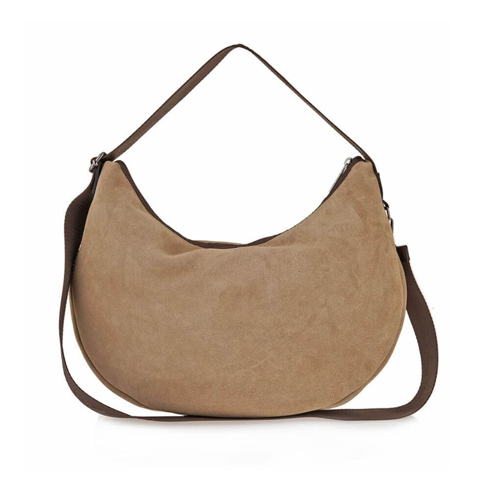 FRNC Γυναικεία Δερμάτινη Τσάντα Ώμου Καφέ 3701 CML