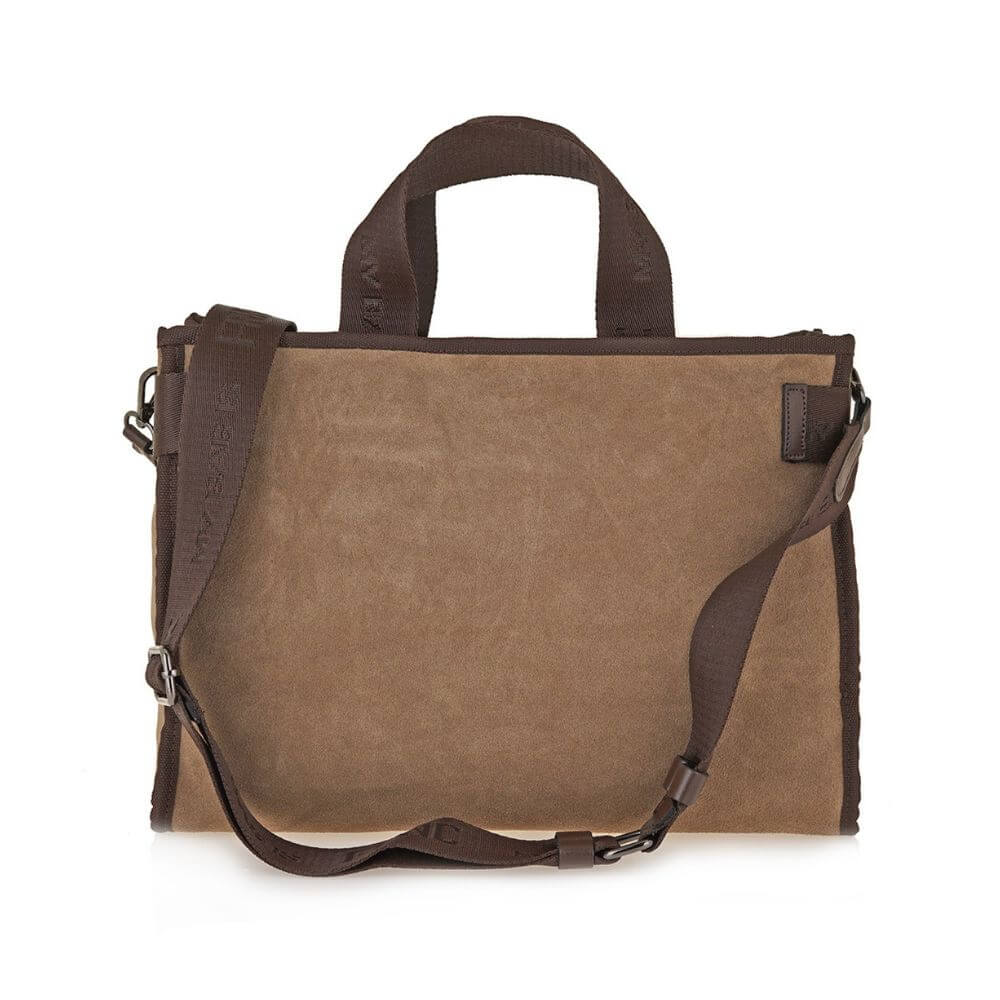 FRNC Γυναικεία Δερμάτινη Τσάντα Χειρός Καφέ 3703 CML - Image 2