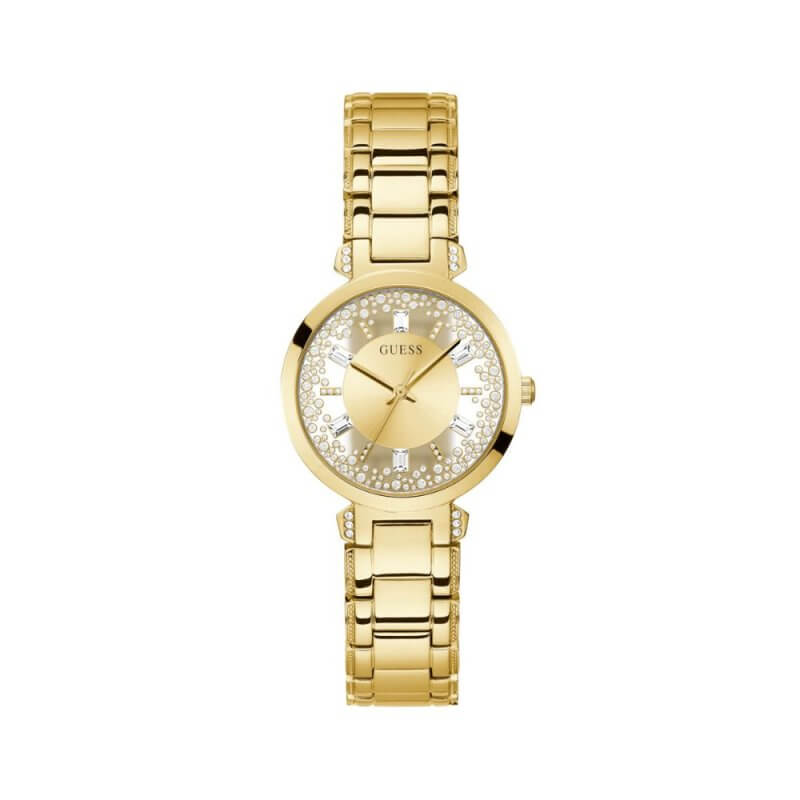 GUESS Crystal Clear Γυναικείο Ρολόι Quartz Ακριβείας Χρυσό GW0470L2