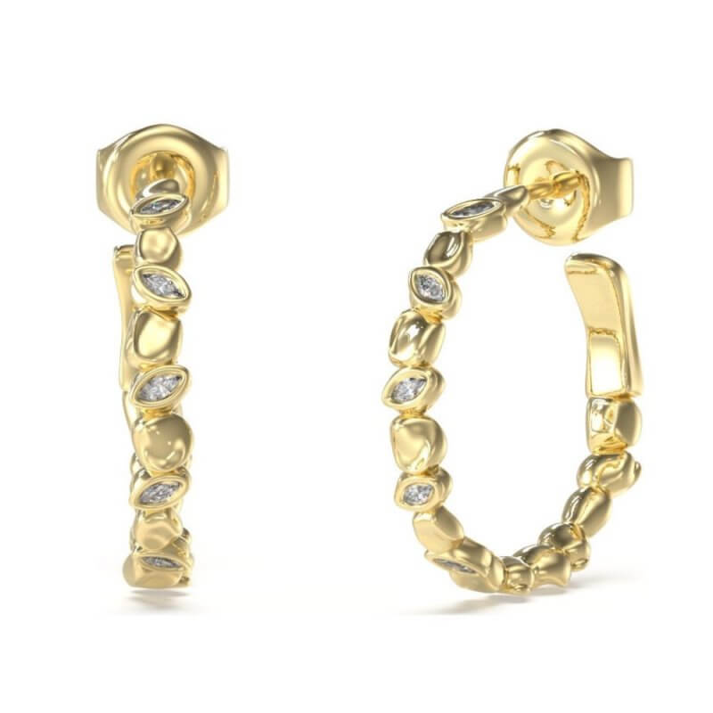GUESS Σκουλαρίκια Κρίκοι Επιχρυσωμ JUBE05184JWYGT/U