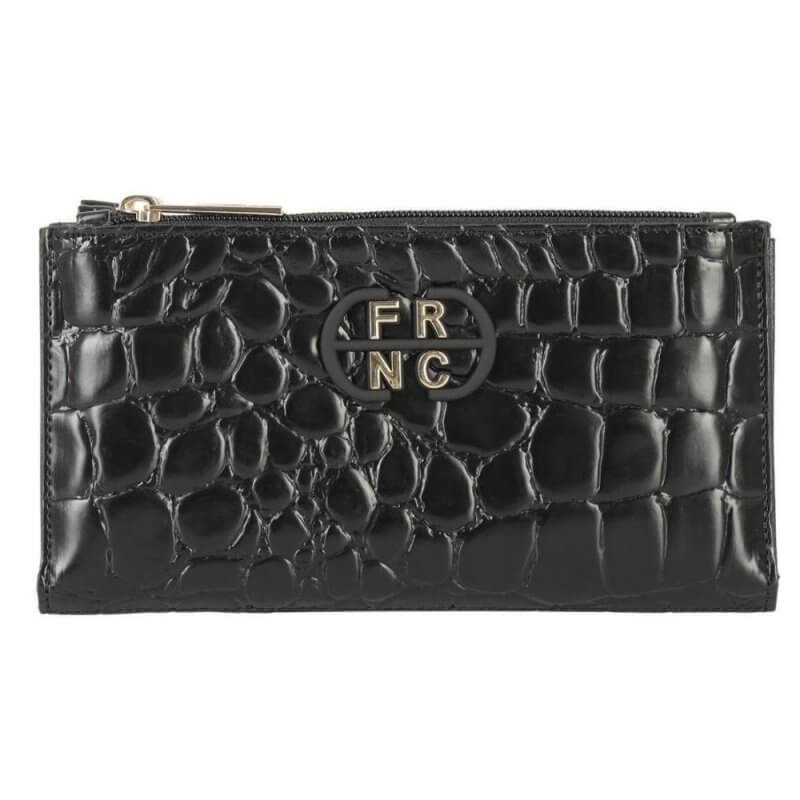 FRNC Γυναικείο Πορτοφόλι Κροκό Μαύρο W-5906 BLK