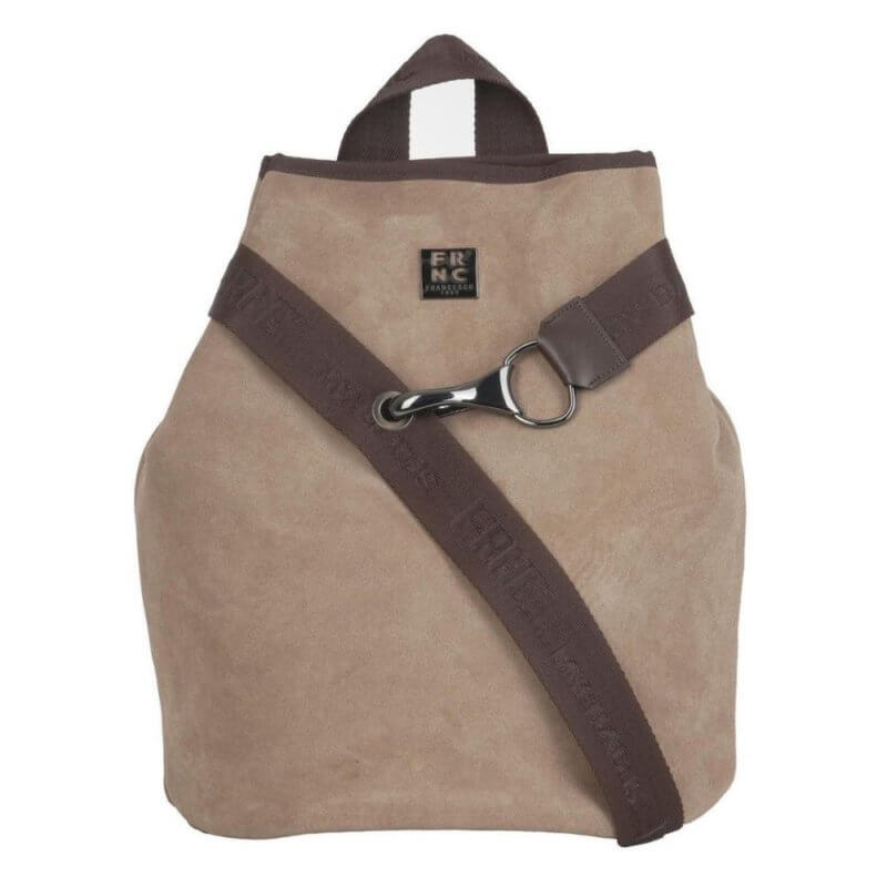 FRNC Γυναικεία Δερμάτινη Τσάντα Κάμελ 3705 CML