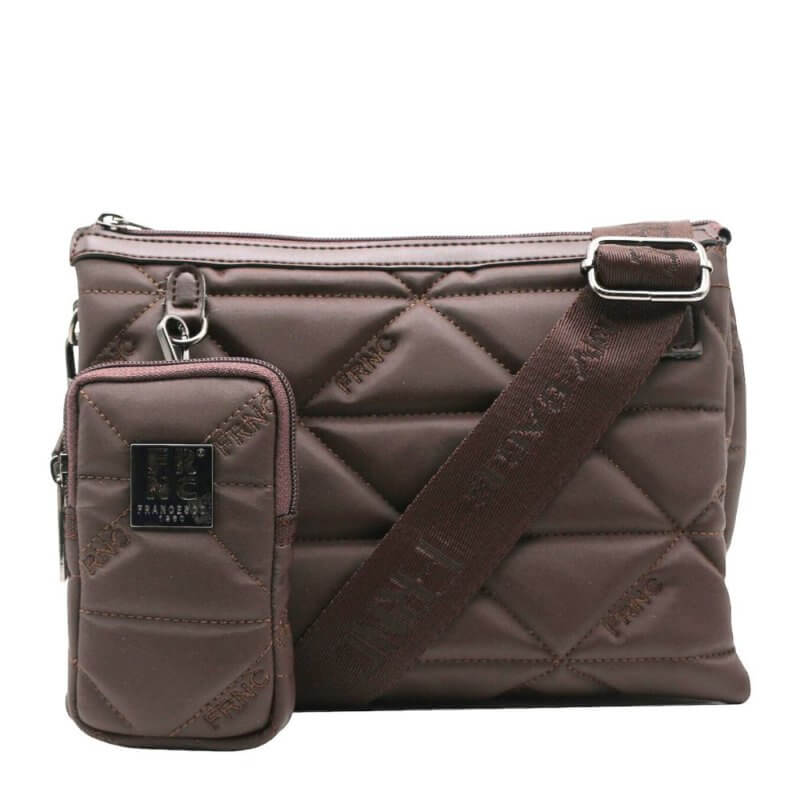 FRNC Γυναικεία Τσάντα Χιαστί Καφέ 4146W COF