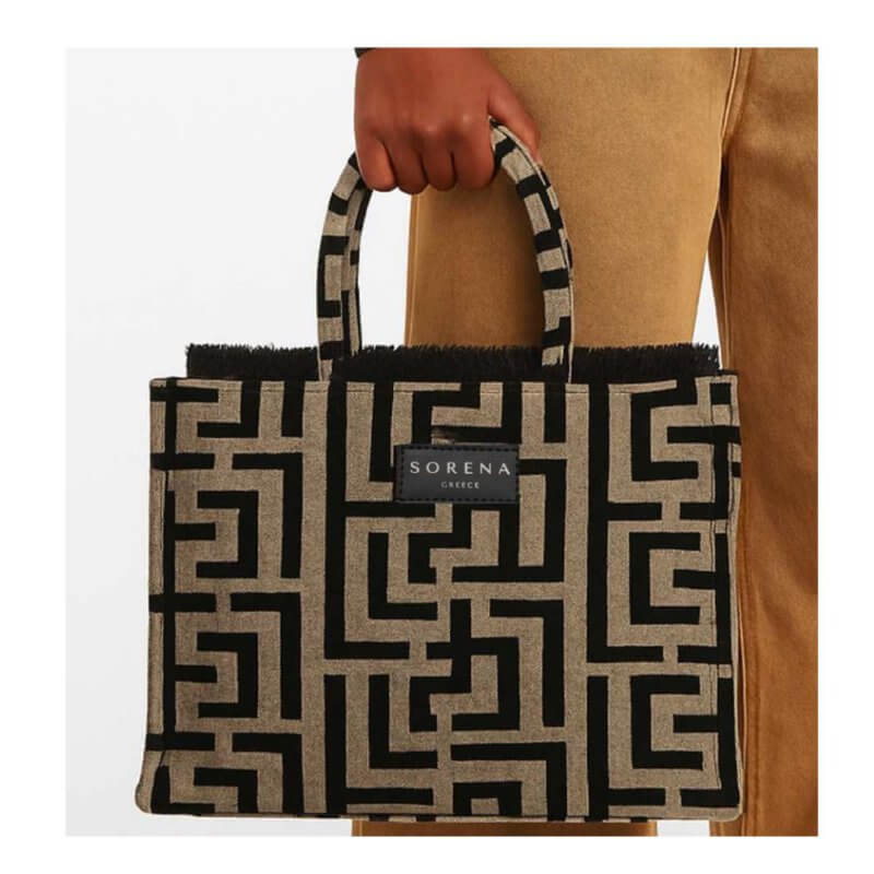 SORENA Domna Medium Tote Bag Γυναικεία Τσάντα Χειρός Μπέζ