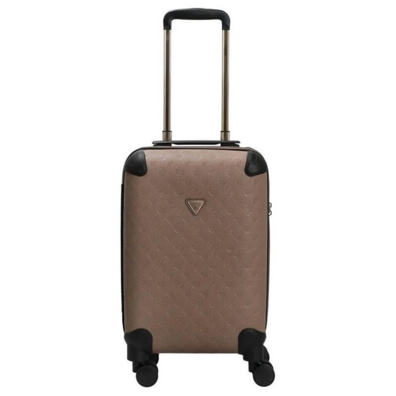 GUESS WILDER TRAVEL Βαλίτσα Καμπίνας Πούρο HWDP74529830-DARK TAUPE LOGO