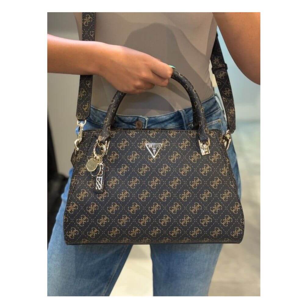 GUESS NOELLE II Γυναικεία Τσάντα Χειρός Καφέ HWQG9672070-BROWN LOGO