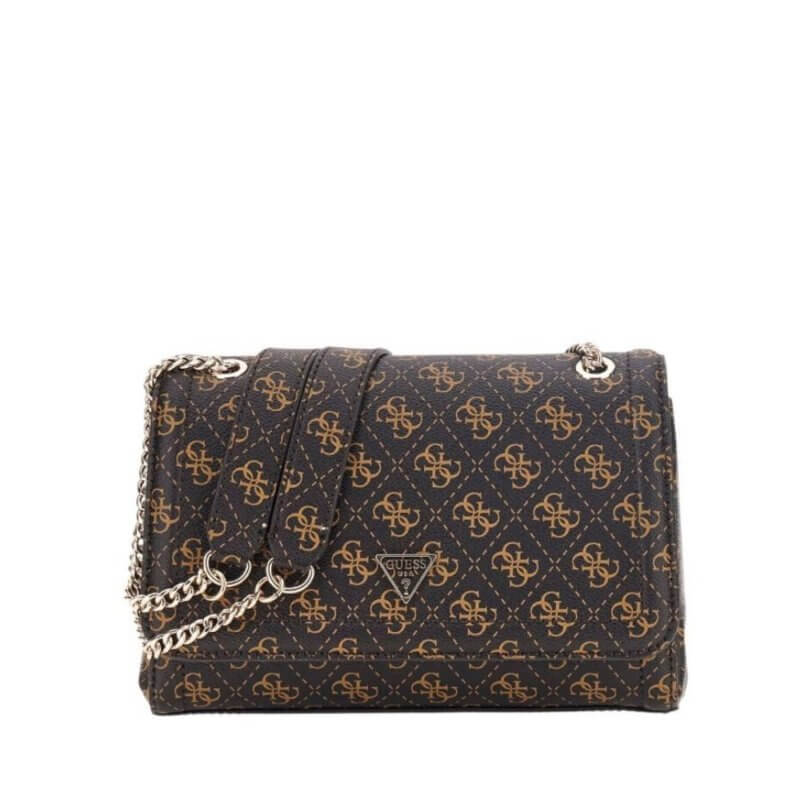 GUESS Noelle Γυναικεία Τσάντα Ώμου Καφέ HWQG9672210-BROWN LOGO