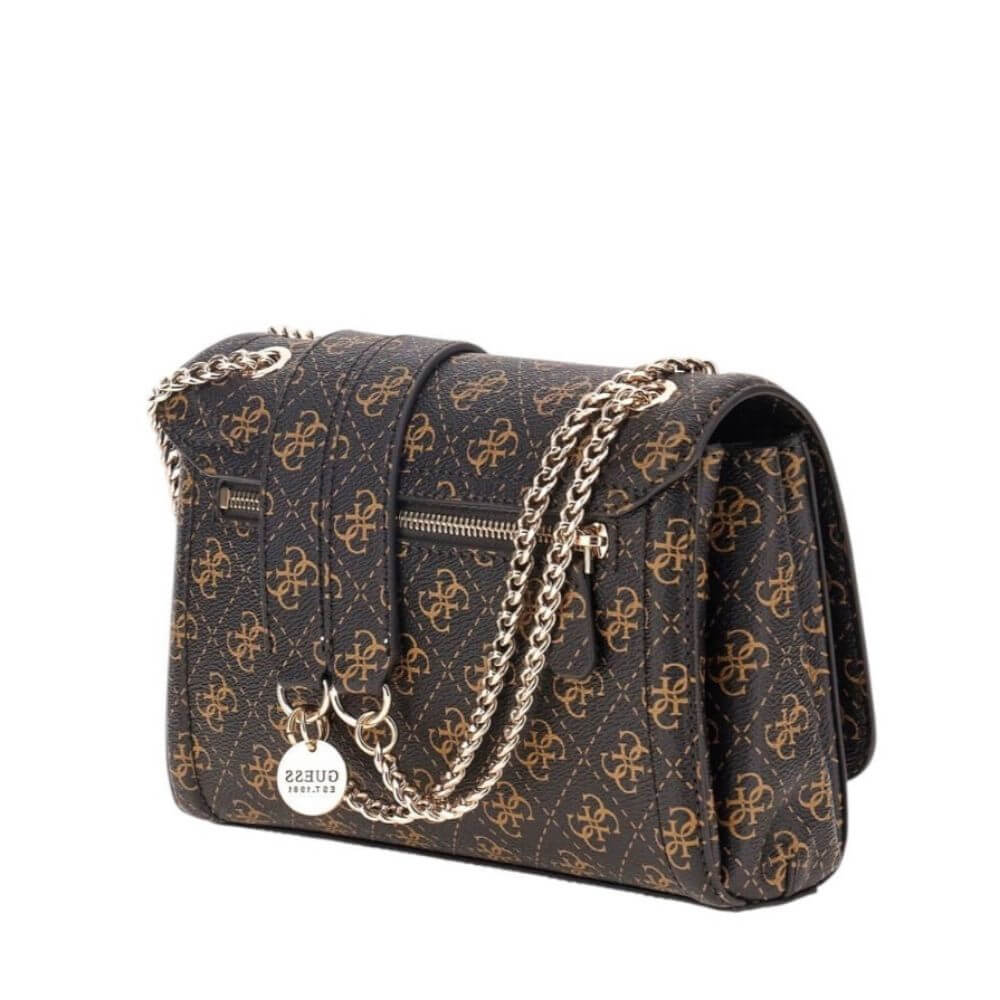 GUESS Noelle Γυναικεία Τσάντα Ώμου Καφέ HWQG9672210-BROWN LOGO