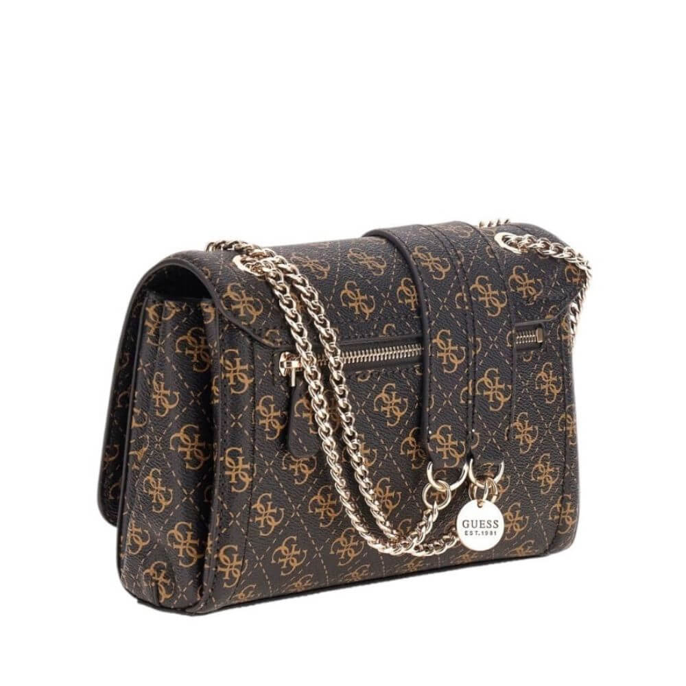 GUESS Noelle Γυναικεία Τσάντα Ώμου Καφέ HWQG9672210-BROWN LOGO