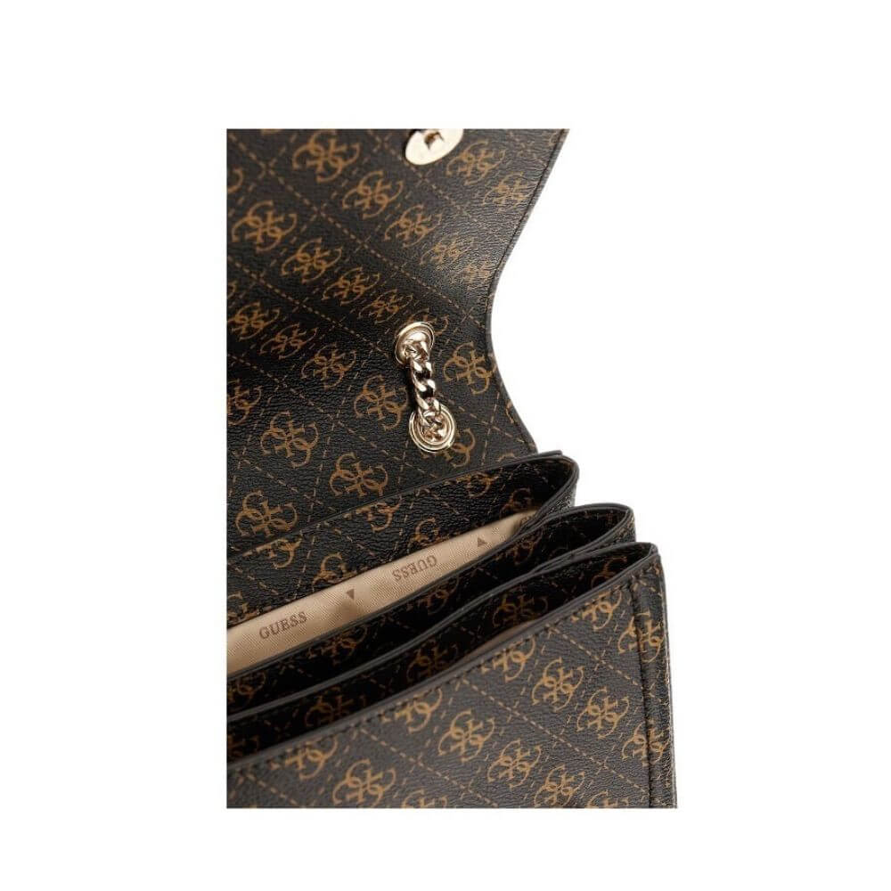 GUESS Noelle Γυναικεία Τσάντα Ώμου Καφέ HWQG9672210-BROWN LOGO