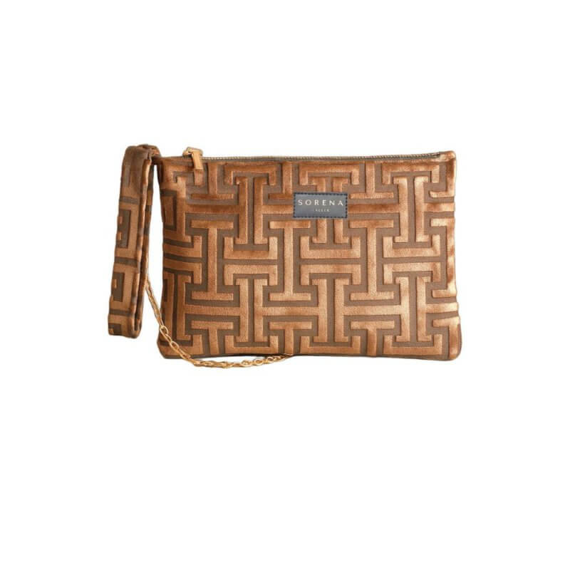 SORENA Calisti Clutch Γυναικεία Τσάντα Χειρός Μπέζ