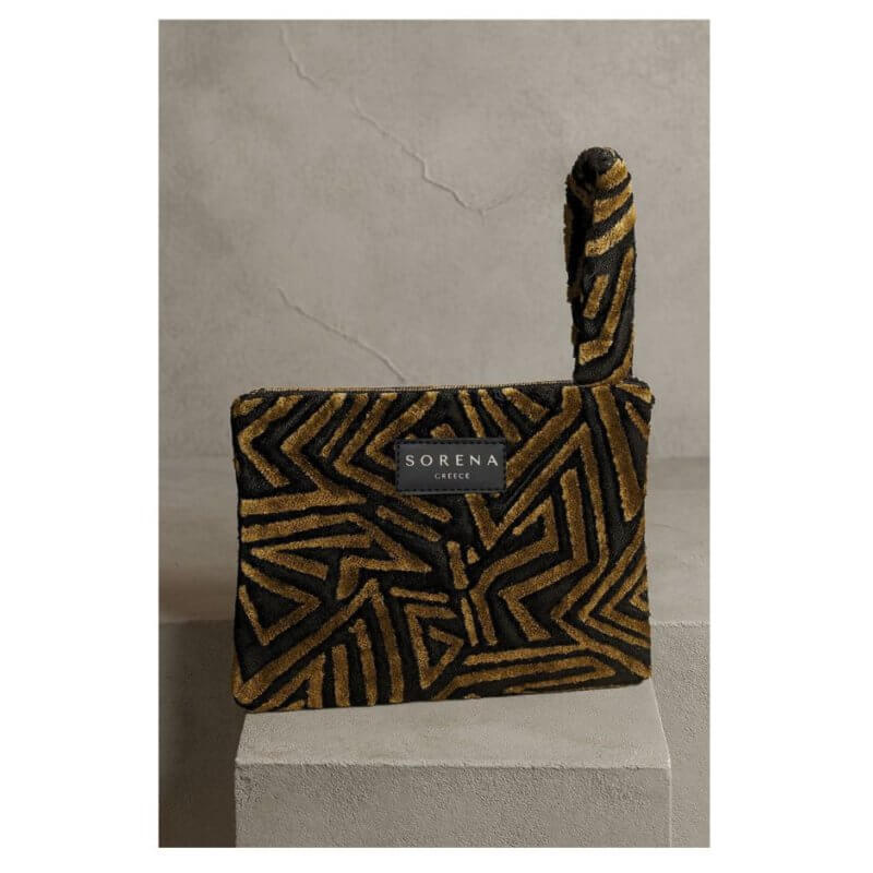 SORENA Sylvana Clutch Γυναικεία Τσάντα Χειρός Χρυσή