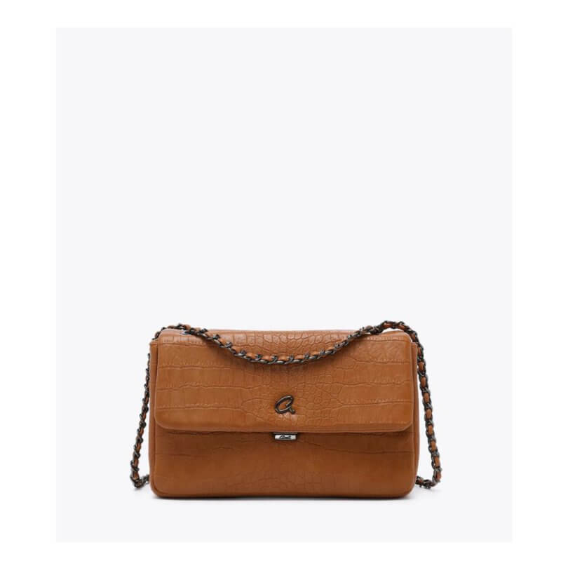 AXEL Γυναικεία Τσάντα Ώμου Ταμπά Κροκό 1010-3502-CAMEL