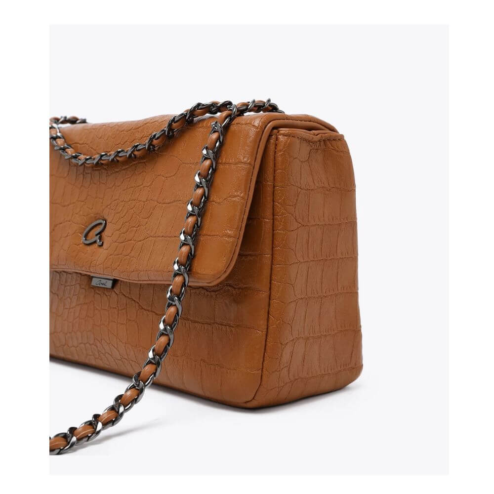 AXEL Γυναικεία Τσάντα Ώμου Ταμπά Κροκό 1010-3502-CAMEL