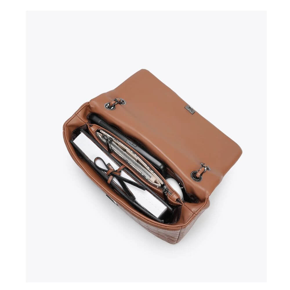 AXEL Γυναικεία Τσάντα Ώμου Ταμπά Κροκό 1010-3502-CAMEL