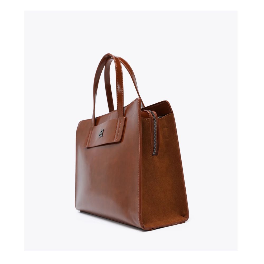 AXEL Γυναικεία Τσάντα Χειρός Ταμπά Με Λεπτομέρειες Σουέτ 1010-3509-CAMEL