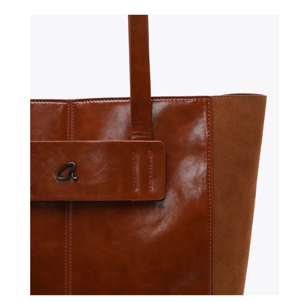 AXEL Γυναικεία Τσάντα Ώμου Ταμπά Με Λεπτομέρειες Σουέτ 1010-3511-CAMEL