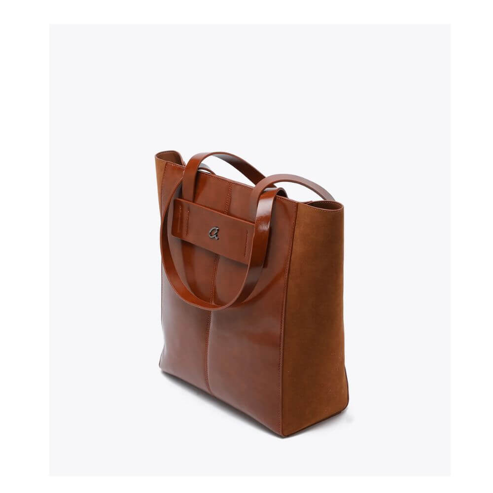 AXEL Γυναικεία Τσάντα Ώμου Ταμπά Με Λεπτομέρειες Σουέτ 1010-3511-CAMEL