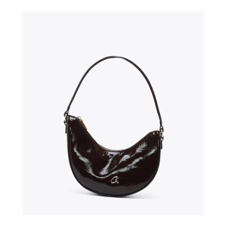 AXEL Γυναικεία Τσάντα Ώμου Λουστρίνι Καφέ 1010-3521-BROWN