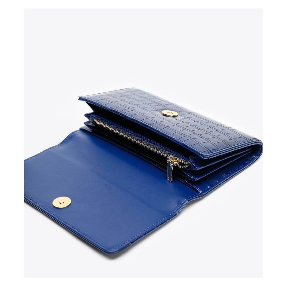 AXEL Γυναικείο Πορτοφόλι Κροκό Μπλέ 1101-1688-BLUE
