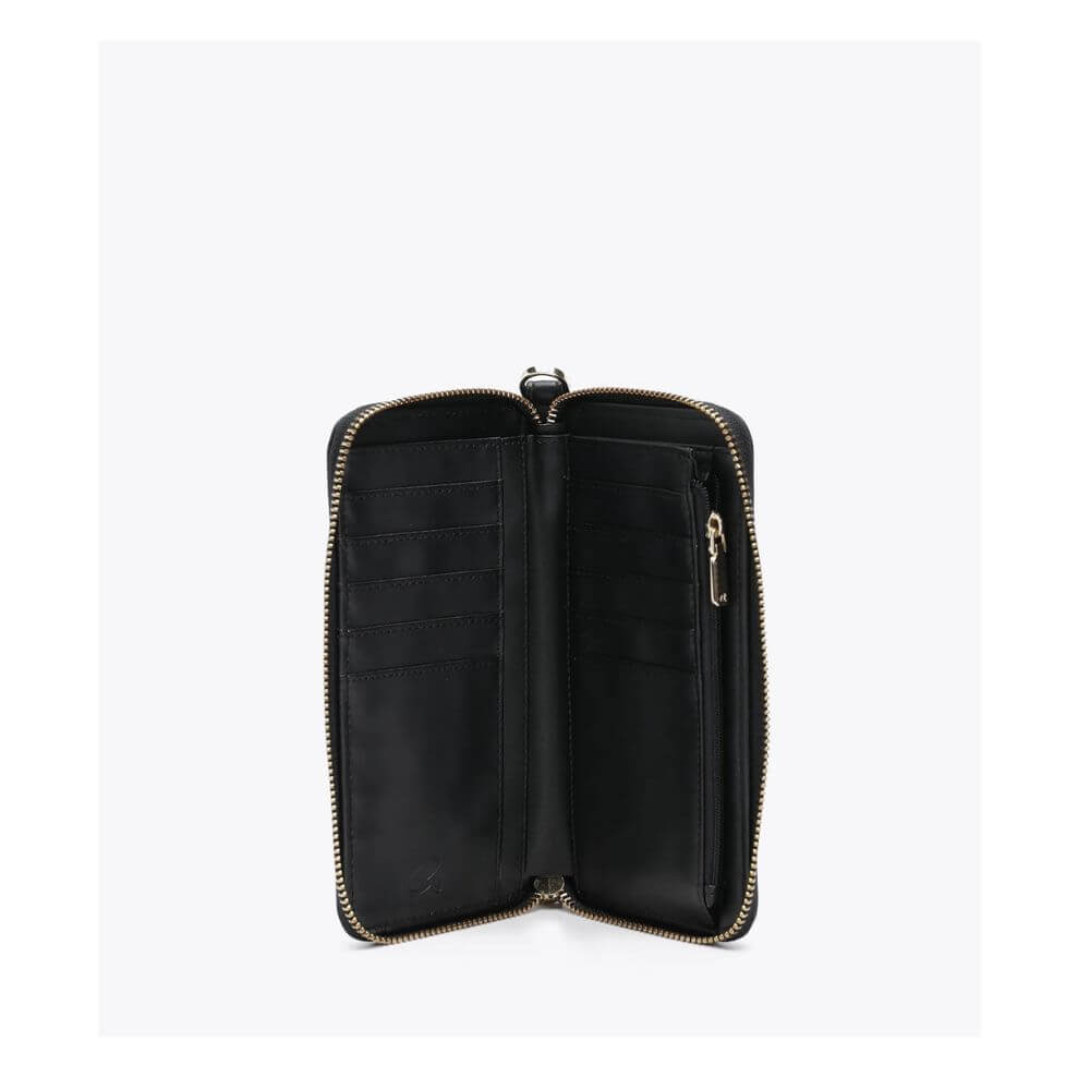 AXEL Γυναικείο Πορτοφόλι Μαύρο Με Ραφές 1101-1847-BLACK