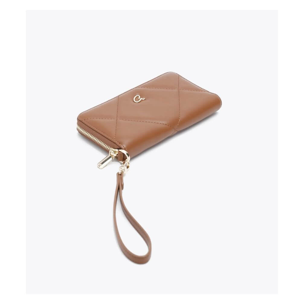 AXEL Γυναικείο Πορτοφόλι Ταμπά Με Ραφές 1101-1847-CAMEL