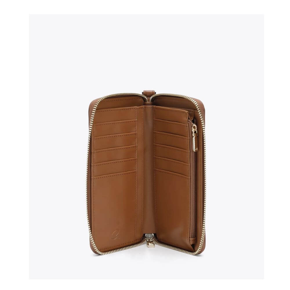 AXEL Γυναικείο Πορτοφόλι Ταμπά Με Ραφές 1101-1847-CAMEL