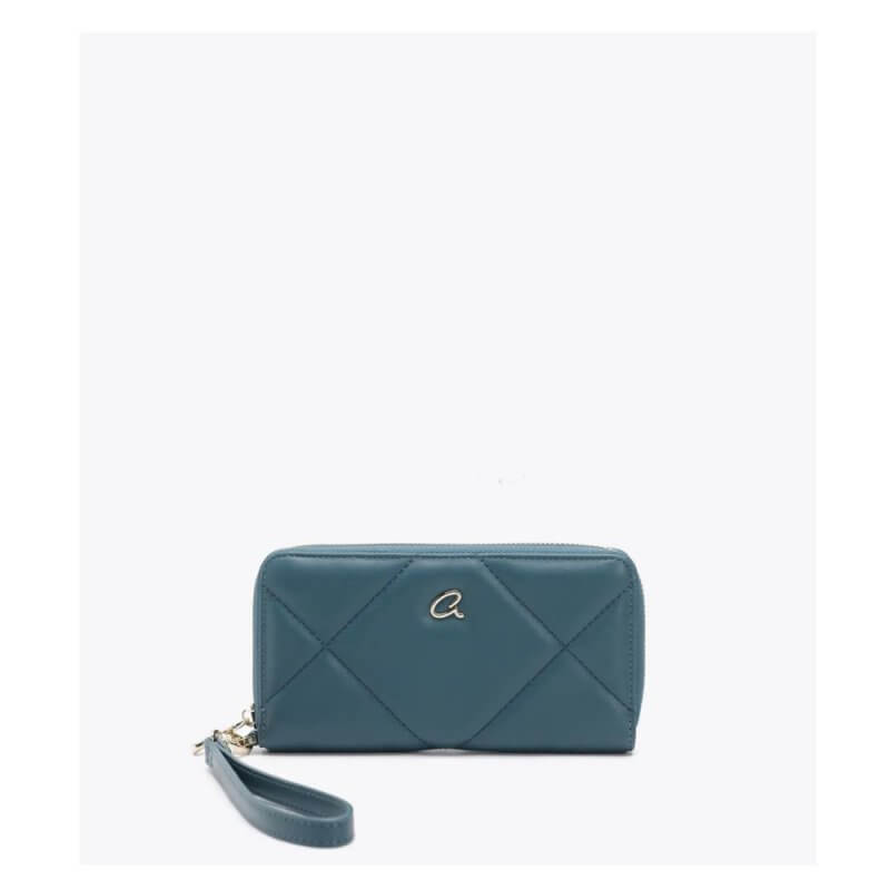 AXEL Γυναικείο Πορτοφόλι Πετρόλ Με Ραφές 1101-1847-PETROL