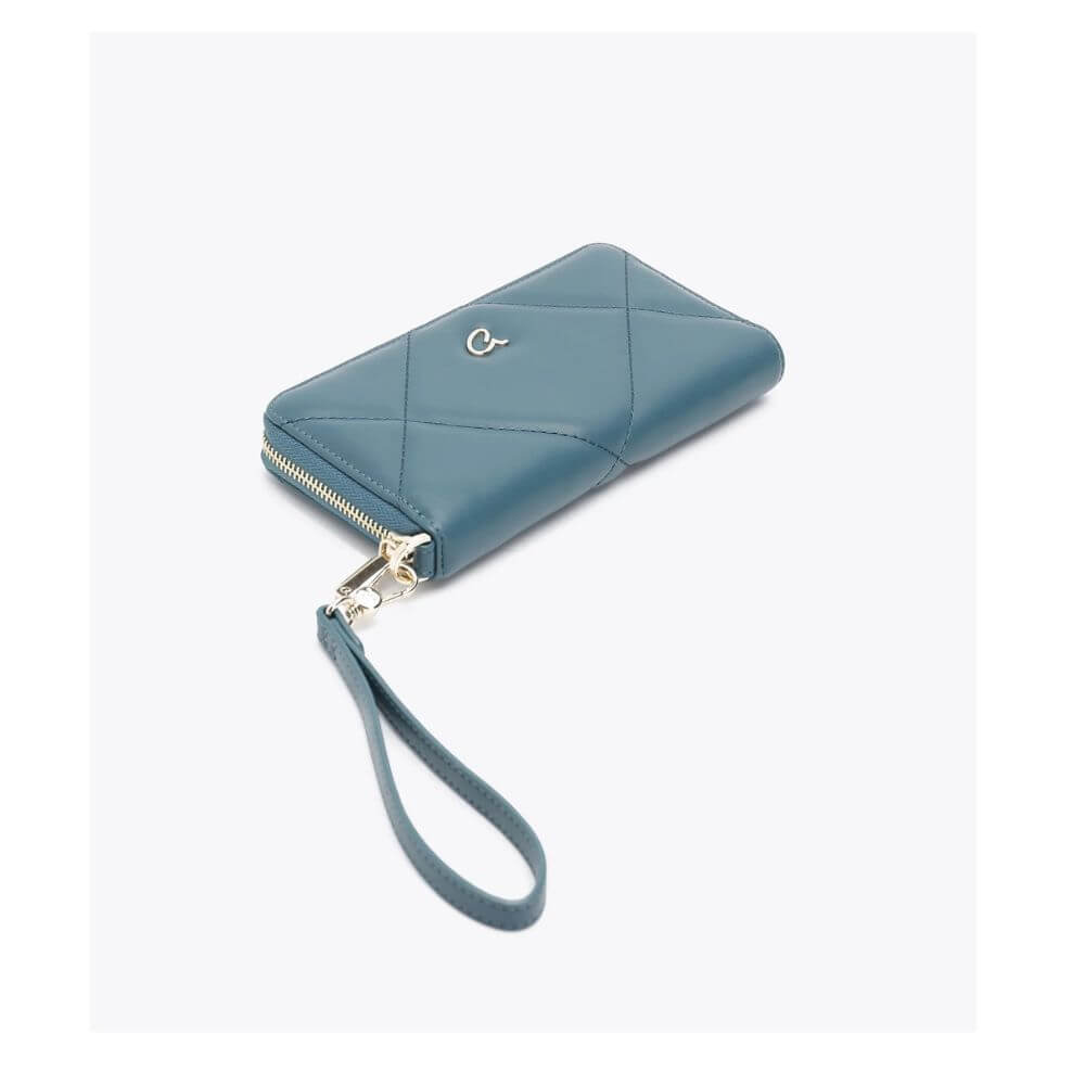 AXEL Γυναικείο Πορτοφόλι Πετρόλ Με Ραφές 1101-1847-PETROL