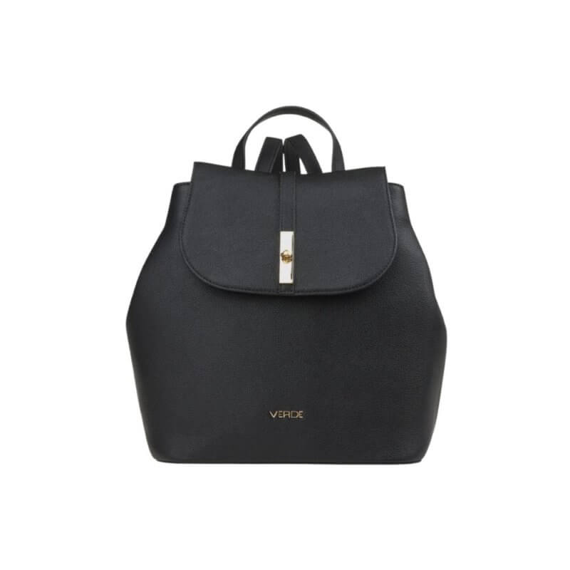 VERDE Γυναικεία Τσάντα Πλάτης Μαύρη 16-0008107-BLACK