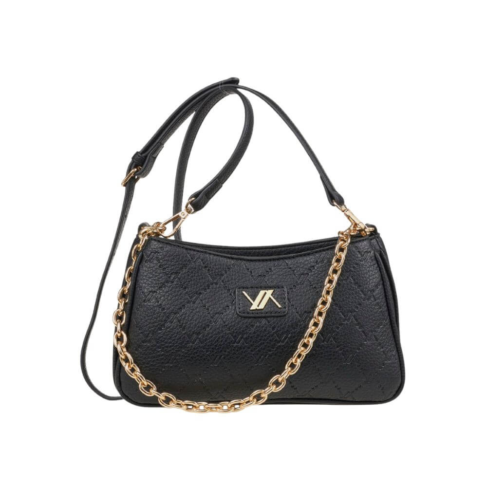 VERDE Γυναικεία Τσάντα Χιαστί Μαύρη 16-0008118-BLACK