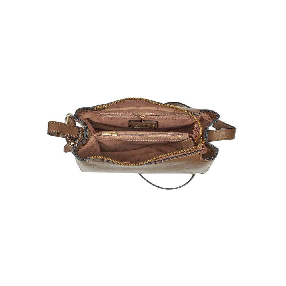 VERDE Γυναικεία Τσάντα Χιαστί Πούρο 16-0008128-TAUPE