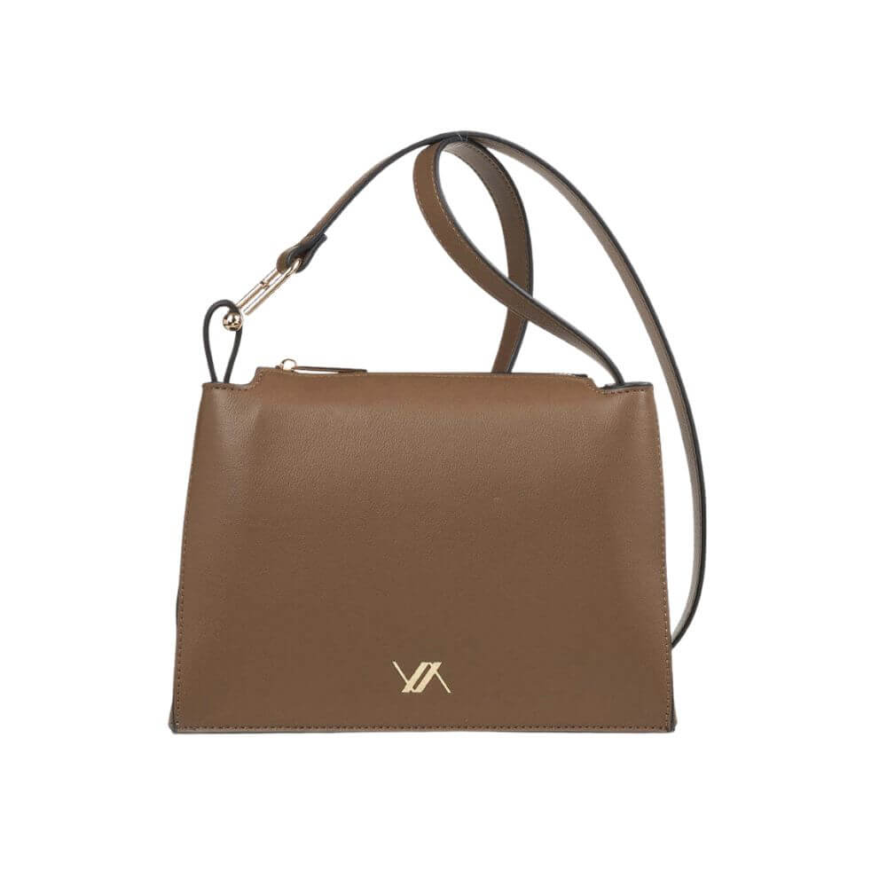 VERDE Γυναικεία Τσάντα Χιαστί Πούρο 16-0008128-TAUPE