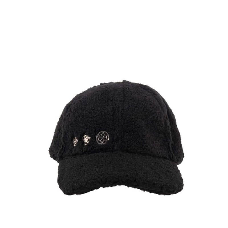 GUESS Γούνινο Γυναικείο Καπέλο Baseball Μαύρο AW5439POL01-BLA