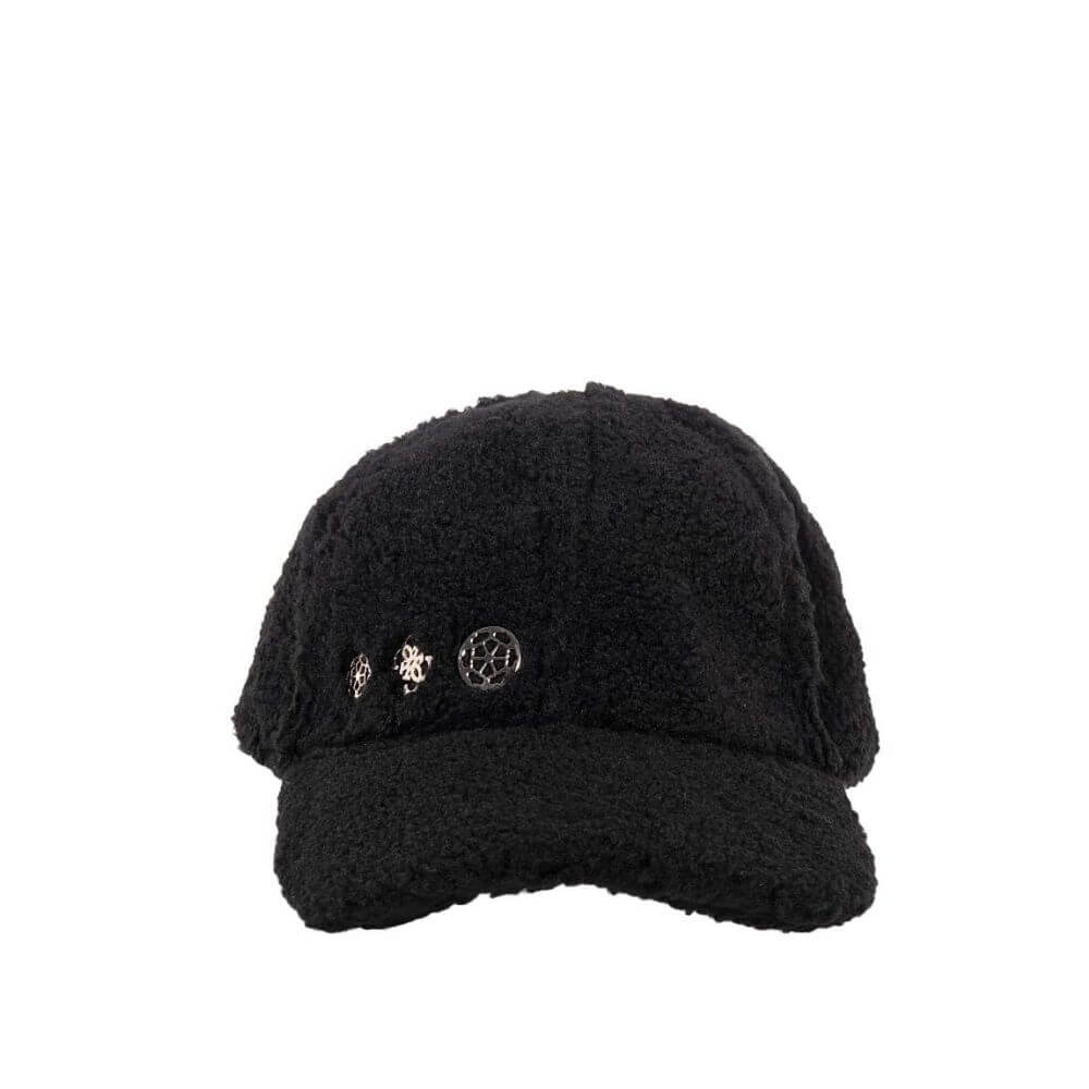 GUESS Γούνινο Γυναικείο Καπέλο Baseball Μαύρο AW5439POL01-BLA
