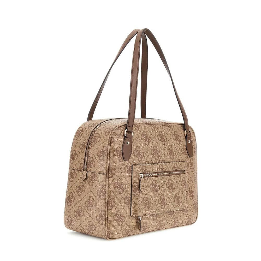 GUESS Berta Travel Γυναικεία Τσάντα Ταξιδίου Μπέζ HWOB86889160-LATTE LOGO/BROWN
