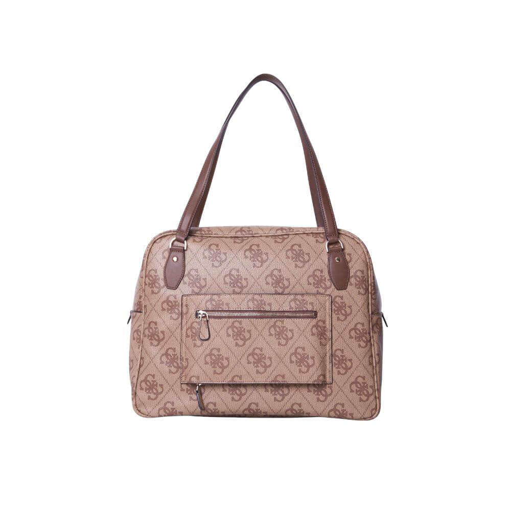 GUESS Berta Travel Γυναικεία Τσάντα Ταξιδίου Μπέζ HWOB86889160-LATTE LOGO/BROWN