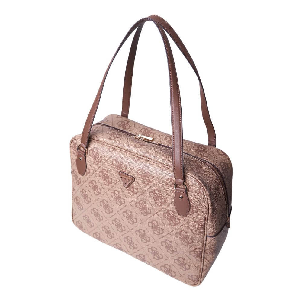 GUESS Berta Travel Γυναικεία Τσάντα Ταξιδίου Μπέζ HWOB86889160-LATTE LOGO/BROWN