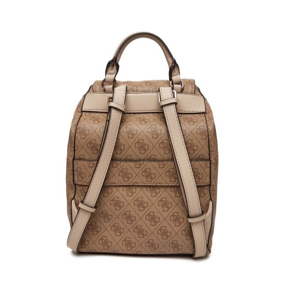 GUESS Manhattan II Γυναικεία Τσάντα Πλάτης Μπέζ HWSG7118310-LATTE LOGO