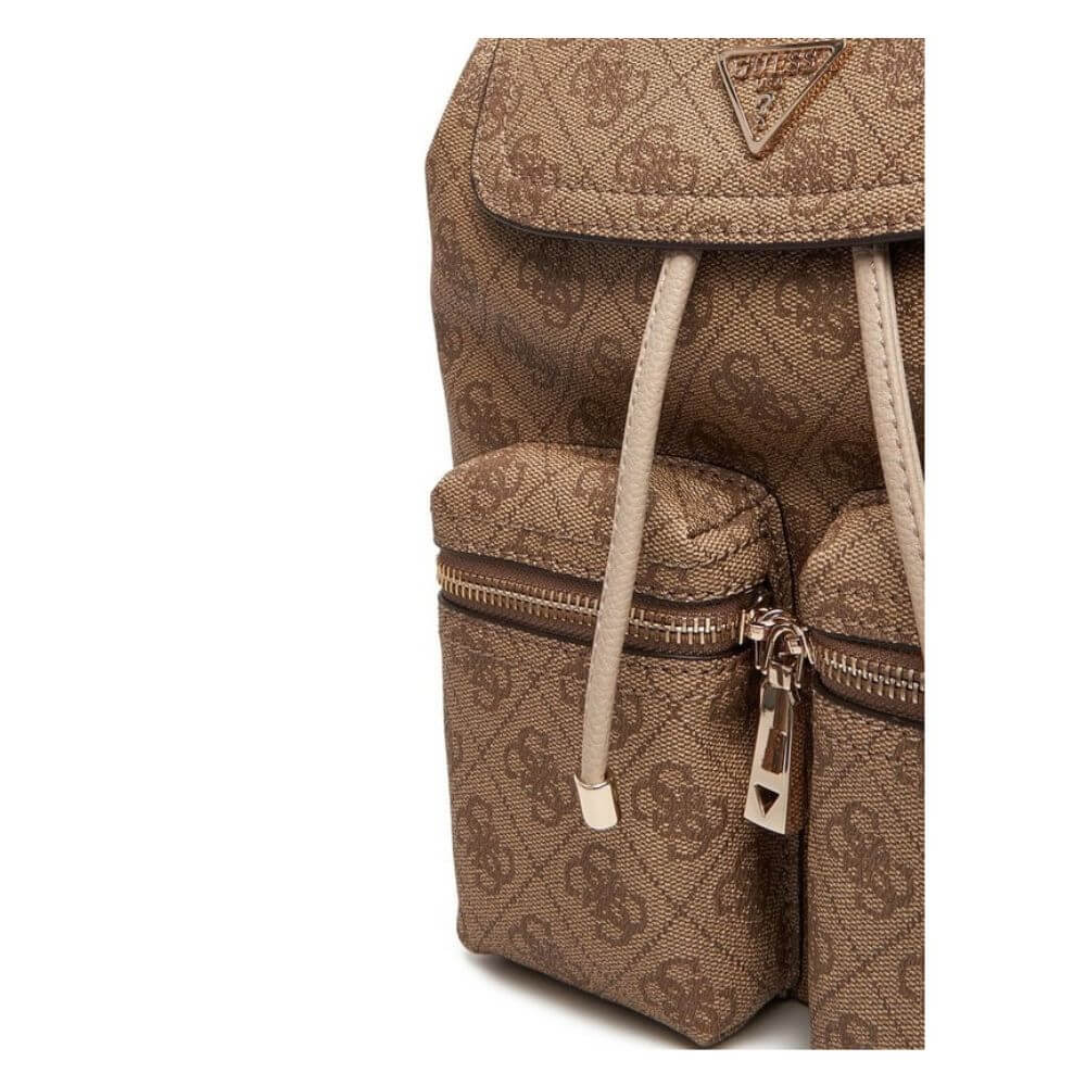 GUESS Manhattan II Γυναικεία Τσάντα Πλάτης Μπέζ HWSG7118310-LATTE LOGO