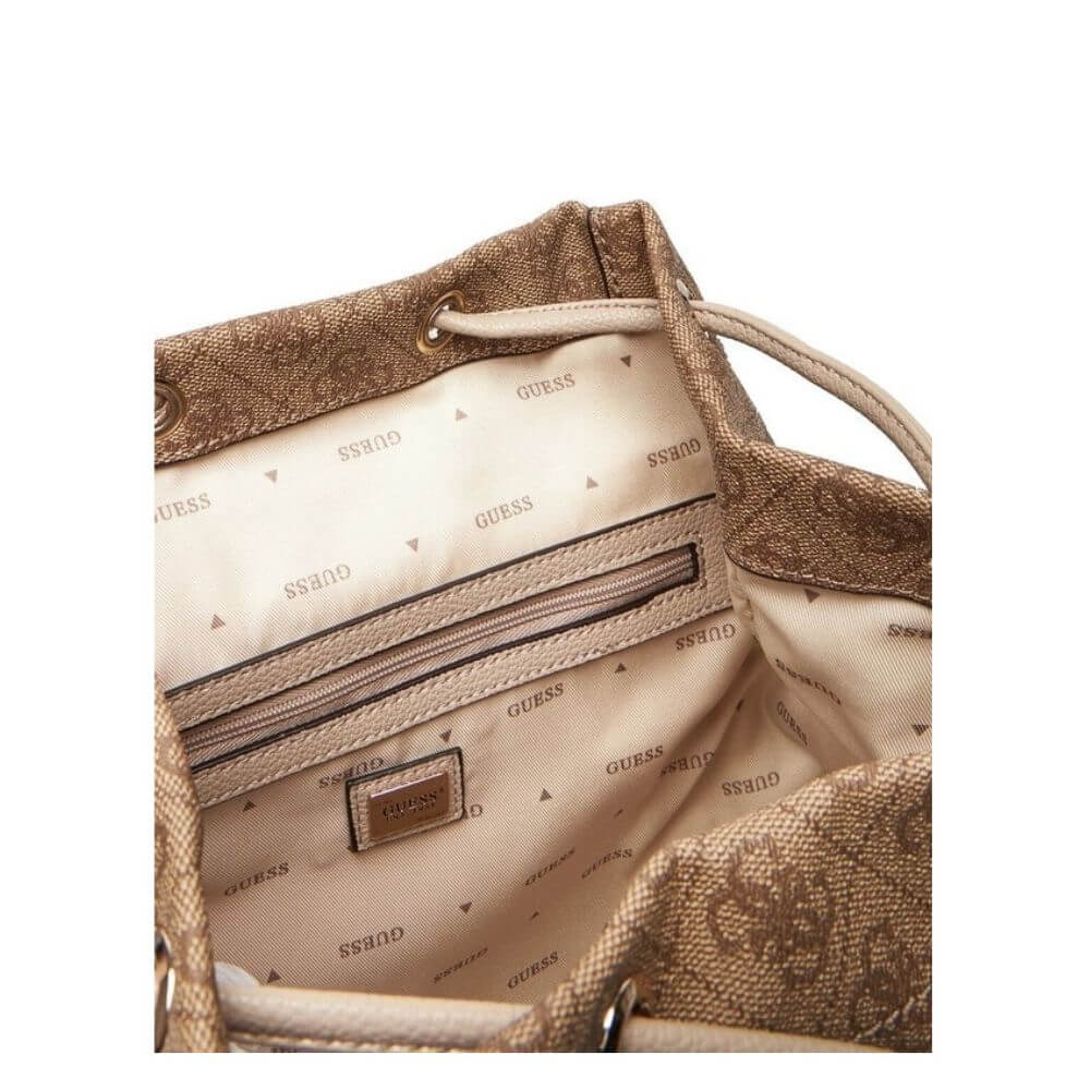 GUESS Manhattan II Γυναικεία Τσάντα Πλάτης Μπέζ HWSG7118310-LATTE LOGO
