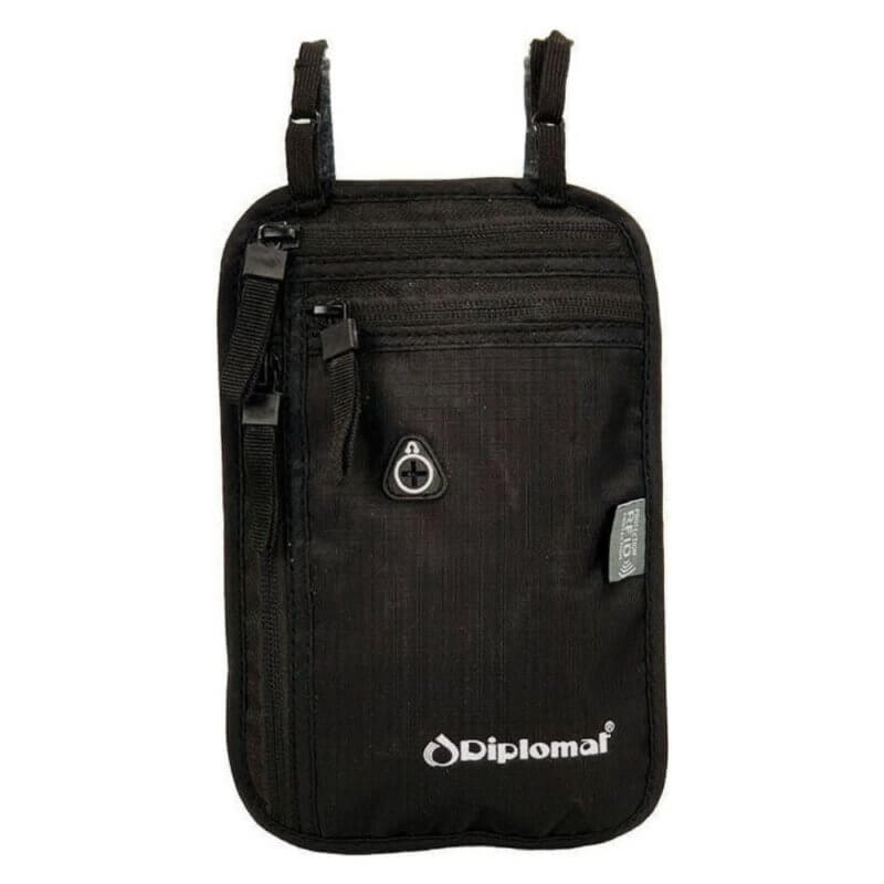 DIPLOMAT Ανδρικό Τσαντάκι Χιαστί Security Ταξιδίου Μαύρο ACSEC2