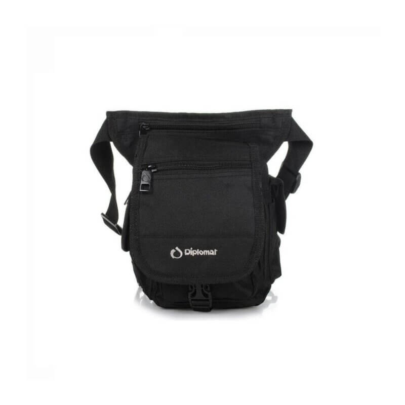 DIPLOMAT Ανδρικό Τσαντάκι Ποδιού Μαύρο BF842